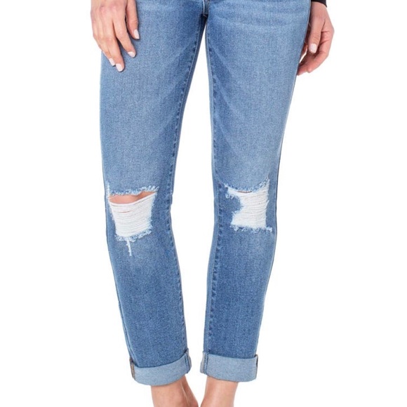 Nordstrom Rack Rachel Ray girlfriend distressed rolled hem crop jean - Picture 5 of 5